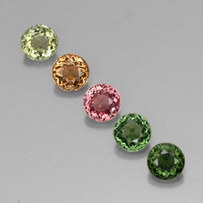 Achetez naturel ct multicolore tourmaline gems, coupe roude, en provenance mozambique chez gemselect. en stock, livraison internationale!