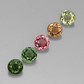 Achetez naturel ct multicolore tourmaline gems, coupe roude, en provenance mozambique chez gemselect. en stock, livraison internationale!