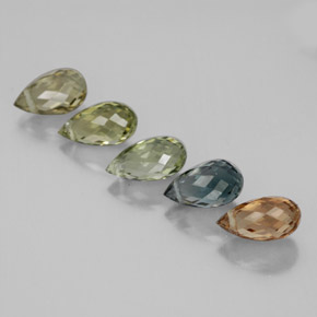 Achetez naturel 3,65ct multicolore tourmaline gems, briolette, en provenance mozambique chez gemselect. en stock, livraison internationale!