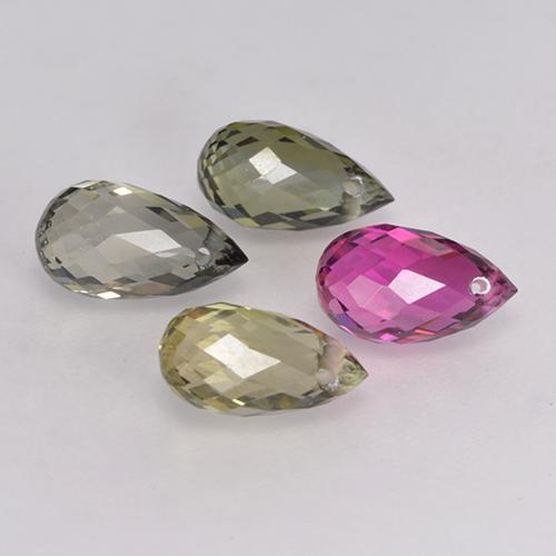 Achetez naturel 2,95ct multicolore tourmaline gems, briolette, en provenance mozambique chez gemselect. en stock, livraison internationale!