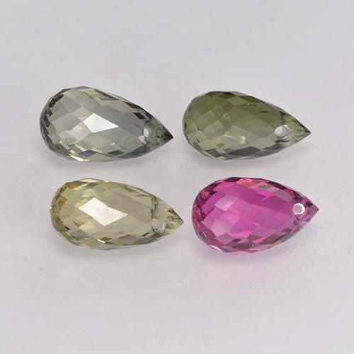 Achetez naturel 2,95ct multicolore tourmaline gems, briolette, en provenance mozambique chez gemselect. en stock, livraison internationale!