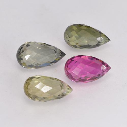 Achetez naturel 2,95ct multicolore tourmaline gems, briolette, en provenance mozambique chez gemselect. en stock, livraison internationale!