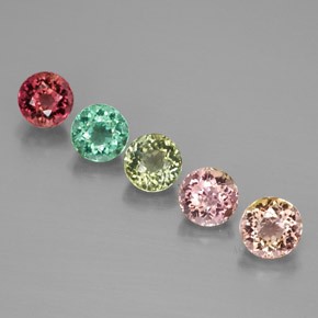 Achetez naturel ct multicolore tourmaline gems, coupe roude, en provenance mozambique chez gemselect. en stock, livraison internationale!