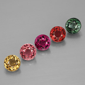 Achetez naturel ct multicolore tourmaline gems, coupe roude, en provenance mozambique chez gemselect. en stock, livraison internationale!
