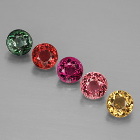 Achetez naturel ct multicolore tourmaline gems, coupe roude, en provenance mozambique chez gemselect. en stock, livraison internationale!