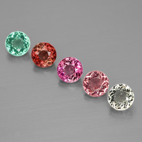 Achetez naturel ct multicolore tourmaline gems, coupe roude, en provenance mozambique chez gemselect. en stock, livraison internationale!
