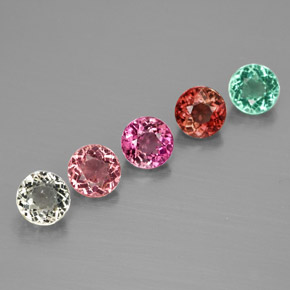 Achetez naturel ct multicolore tourmaline gems, coupe roude, en provenance mozambique chez gemselect. en stock, livraison internationale!