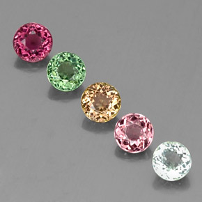 Achetez naturel ct multicolore tourmaline gems, coupe roude, en provenance mozambique chez gemselect. en stock, livraison internationale!