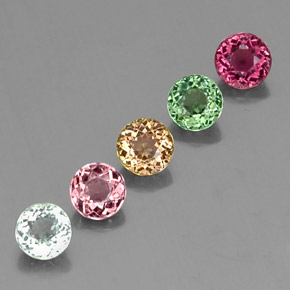 Achetez naturel ct multicolore tourmaline gems, coupe roude, en provenance mozambique chez gemselect. en stock, livraison internationale!