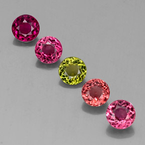 Achetez naturel ct multicolore tourmaline gems, coupe roude, en provenance mozambique chez gemselect. en stock, livraison internationale!