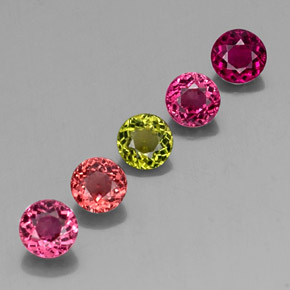 Achetez naturel ct multicolore tourmaline gems, coupe roude, en provenance mozambique chez gemselect. en stock, livraison internationale!