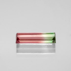 Tourmaline multicolore naturelle baguette, 1,05 ct, VS