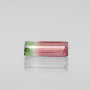 Tourmaline multicolore naturelle taille émeraude, 1,09 ct, VS