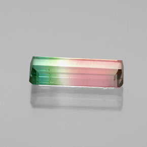 Tourmaline multicolore naturelle taille émeraude, 1,14 ct, VS-SI