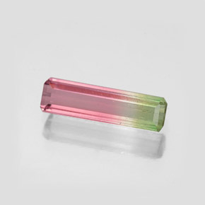 Tourmaline multicolore naturelle taille émeraude, 0,92 ct, SI