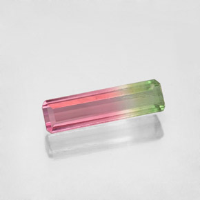 Tourmaline multicolore naturelle taille émeraude, 0,92 ct, SI