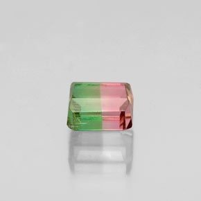 Tourmaline bicolore naturelle taille émeraude, 0,87 ct, VS-SI