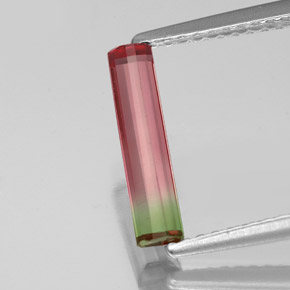 Tourmaline multicolore naturelle taille émeraude, 0,81 ct, VS