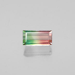 Tourmaline multicolore naturelle baguette, 0,56 ct, VS