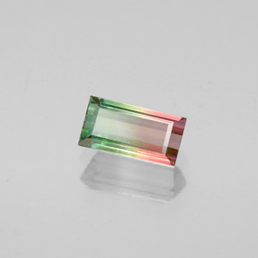 Tourmaline multicolore naturelle baguette, 0,56 ct, VS