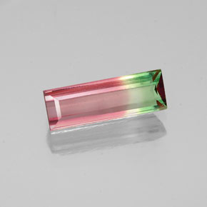 Tourmaline multicolore naturelle baguette, 0,87 ct, VVS-VS