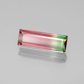 Tourmaline multicolore naturelle baguette, 0,87 ct, VVS-VS
