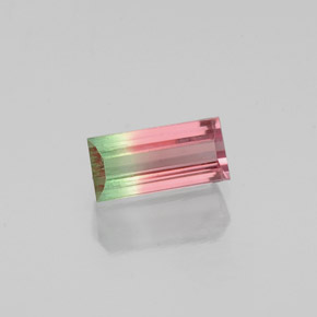 Tourmaline multicolore naturelle baguette, 0,68 ct, VS-SI