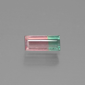 Tourmaline bicolore naturelle baguette, 0,50 ct, VS-SI