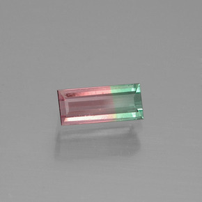Tourmaline bicolore naturelle baguette, 0,50 ct, VS-SI