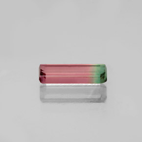 Tourmaline bicolore naturelle taille émeraude, 0,64 ct, VS-SI