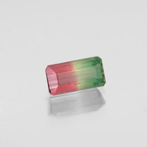 Tourmaline multicolore naturelle taille émeraude, 0,72 ct, SI