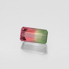 Tourmaline multicolore naturelle taille émeraude, 0,72 ct, SI