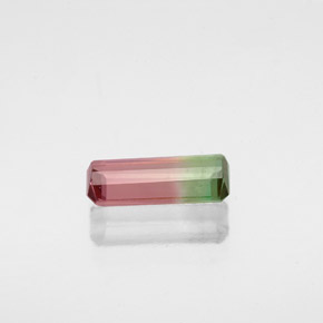 Tourmaline bicolore naturelle taille émeraude, 0,77 ct, VS-SI