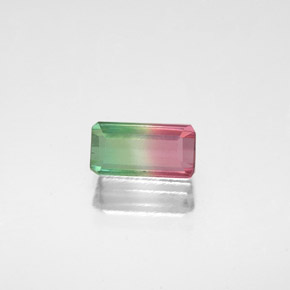 Tourmaline multicolore naturelle taille émeraude, 0,76 ct, VS