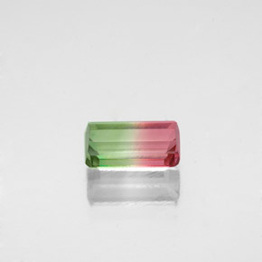 Tourmaline multicolore naturelle taille émeraude, 0,76 ct, VS