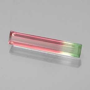 Tourmaline multicolore naturelle baguette, 0,93 ct, VS-SI