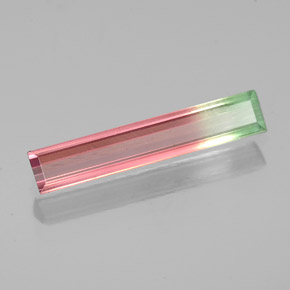 Tourmaline multicolore naturelle baguette, 0,93 ct, VS-SI