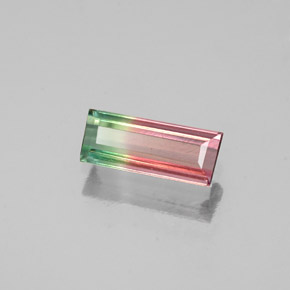 Tourmaline multicolore naturelle baguette, 0,39 ct, VS