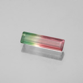 Tourmaline multicolore naturelle taille émeraude, 0,53 ct, VS-SI