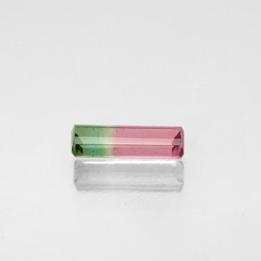 Tourmaline bicolore naturelle taille émeraude, 0,49 ct, VS