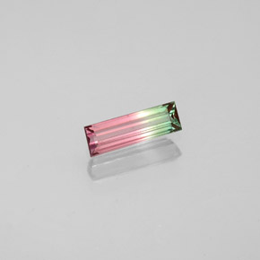 Tourmaline multicolore naturelle baguette, 0,32 ct, VS-SI
