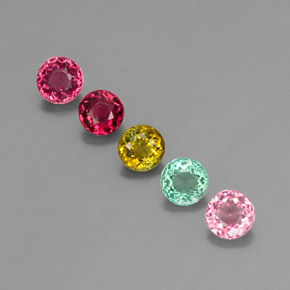 Achetez naturel ct multicolore tourmaline gems, coupe roude, en provenance mozambique chez gemselect. en stock, livraison internationale!