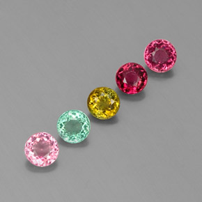 Achetez naturel ct multicolore tourmaline gems, coupe roude, en provenance mozambique chez gemselect. en stock, livraison internationale!