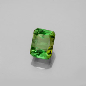 Tourmaline vert naturelle taille émeraude, 1,11 ct, VS-SI
