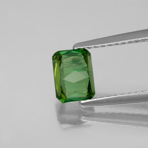 Tourmaline vert naturelle taille émeraude, 1,11 ct, VS-SI