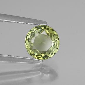 Tourmaline vert naturelle coupe roude, 1,02 ct, VS