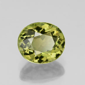 Tourmaline vert naturelle coupe ovale, 1,76 ct, VVS