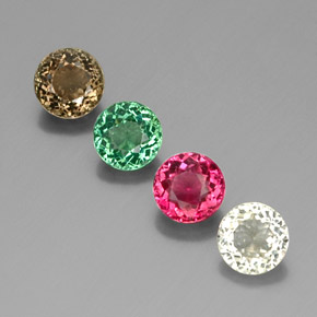 Achetez naturel ct multicolore tourmaline gems, coupe roude, en provenance mozambique chez gemselect. en stock, livraison internationale!