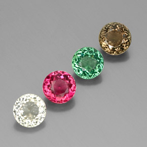 Achetez naturel ct multicolore tourmaline gems, coupe roude, en provenance mozambique chez gemselect. en stock, livraison internationale!