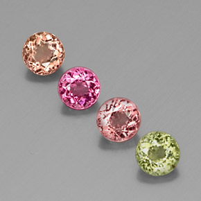 Achetez naturel ct multicolore tourmaline gems, coupe roude, en provenance mozambique chez gemselect. en stock, livraison internationale!